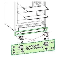KIT REVERSIBLE PORTE GAUCHE POUR LAVE LINGE WHIRLPOOL - 488000495370 -WHIRLPOOL Soldes Boutique 13343460 2