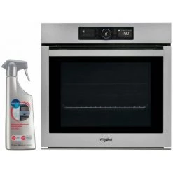 WHIRLPOOL Four Pyrolyse Encastrable Inox 73L Multifonction Chaleur Tournante 6eme Sens - Inox