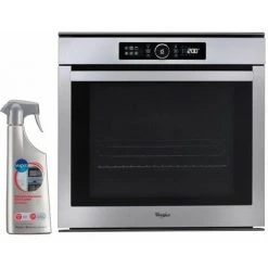 WHIRLPOOL Four Pyrolyse Encastrable Inox 73L Multifonction Porte Froide - Inox