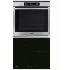 Pack WHIRLPOOL Four Pyrolyse Encastrable Inox + Plaque De Cuisson Induction 3 Foyers - Gris