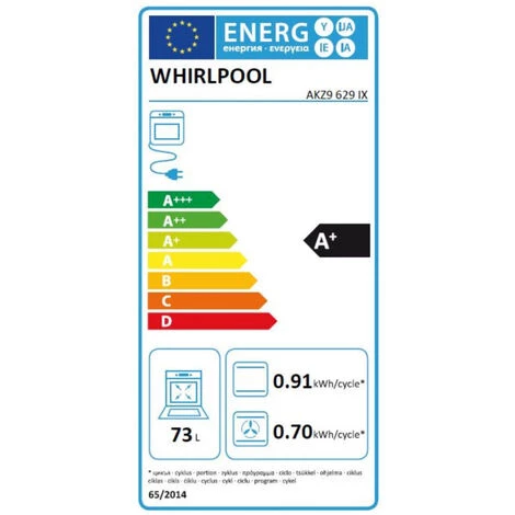 Four Intégrable Multifonction 73l 60cm A+ Pyrolyse Inox - Akz9629ix - Whirlpool - Inox 4 Four Intégrable Multifonction 73l 60cm A+ Pyrolyse Inox - Akz9629ix - Whirlpool - Inox – Image 2