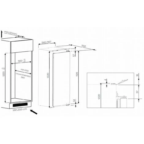 Réfrigérateur 1 Porte Intégrable à Glissière 54cm 209l - Arg7531 - Whirlpool - Blanc 5 Réfrigérateur 1 Porte Intégrable à Glissière 54cm 209l - Arg7531 - Whirlpool - Blanc – Image 3