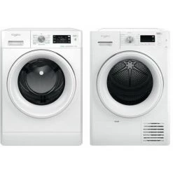 PACK WHIRLPOOL Lave-linge Frontal 9kg 1400 Trs/min 14 Programmes + Sèche-linge Frontal Condensation 8kg - Blanc